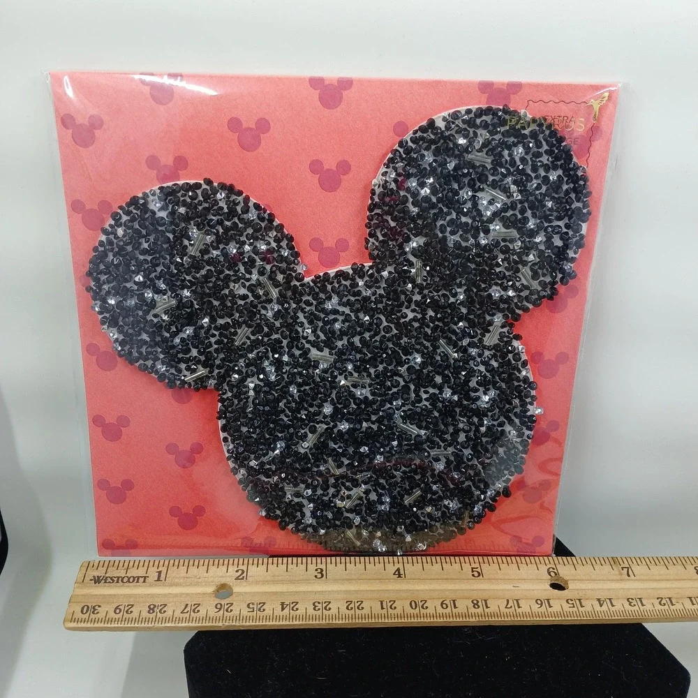 Papyrus Disney Mickey Mouse Birthday‎ Card Set Black Sequin Beaded Extra Postage
